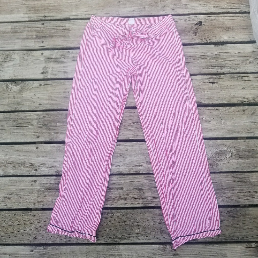 PINK Striped Glitter Pajama Pants Sz S